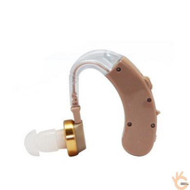 Слуховий апарат завушний з 3-ма змінними насадками AXON F-138, для літніх людей з проблемами слуху