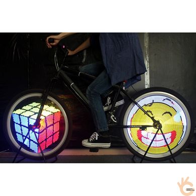 Программируемая подсветка MIXXAR YQ8003 на колесо велосипеда 26”, создание анимации в колёсах