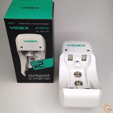 Зарядное устройство Videx N201plus NiMН, NiCd АКБ типа АА, ААА, 6F22, ток до 200мА, независимая зарядка банок!