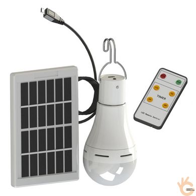 Лампа туристическая LED 9Вт с аккумулятором и солнечной зарядкой BauTech S-1200, до 8ч работы + пульт ДУ