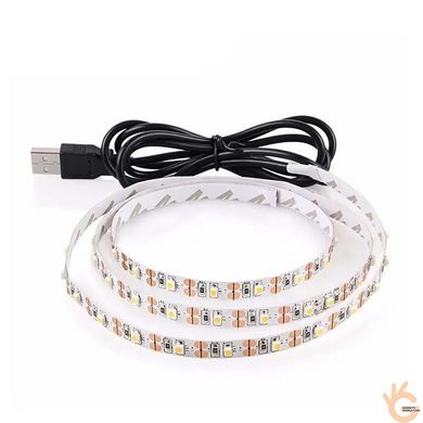 LED стрічка USB 5В 1 метр для живлення від PowerBank, ноутбука, аварійне освітлення UltraFire LED 2835-1m