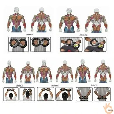 Набір еспандерів для армрестлінгу, Contec AKIMBO 69, комплект 4 тренажери для плечей, передпліччя та зап'ястя