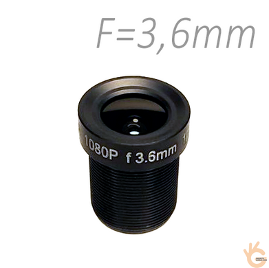 Об'єктив для камер спостереження фіксований Z-Ben MINI-3.6, M12 F=3.6 мм, кут огляду 67x53°, F 2.0 1/3"