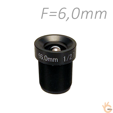 Об'єктив для камер спостереження фіксований Z-Ben MINI-6, M12 F=6 мм, кут огляду 43x33°, F 2.0 1/3"