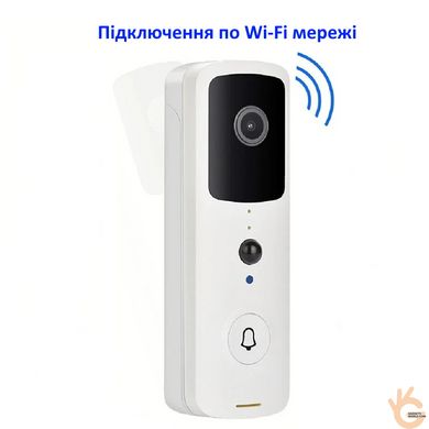 Домофон WiFi автономний 1080p KKMOON Tuya+, ІЧ, PIR датчик, SD, хмара, 2х сторонній звук, Android & IOs