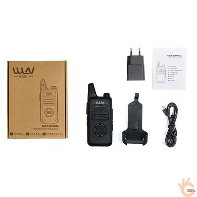 Рація WLN KD-C1PLUS, UHF 400-470МГц 2W, міні-формат, змінний акумулятор, дальність до 3км, ОРИГІНАЛ
