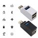 Концентратор хаб USB 3.0 Kebidu H3.0-3, USB порт реплікатор на 3 виходи портативний