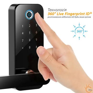 Электронный замок с отпечатком пальца на входную дверь KINGNEED F11S, Bluetooth сенсорная клавиатура, App TUYA