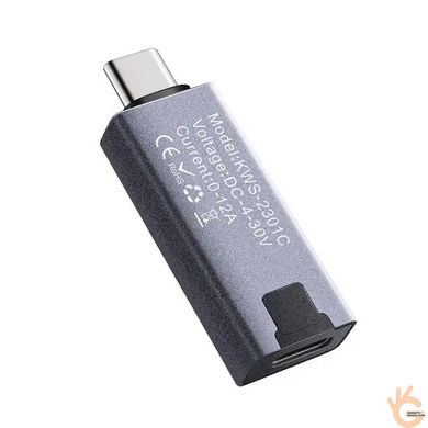 Енергометр Type-C USB доктор 4 - 30В 12А KKMOON Kowsi KWS-2301, t°, амперметр, вольтметр, ватметр, таймер