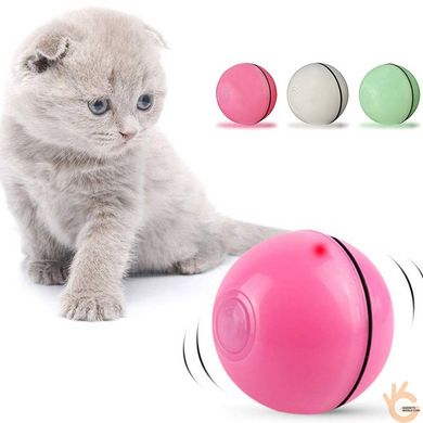 Іграшка для кішок і собак, м'ячик-робот, що рухається з LED підсвічуванням Pet Ball D8 перезаряджається USB