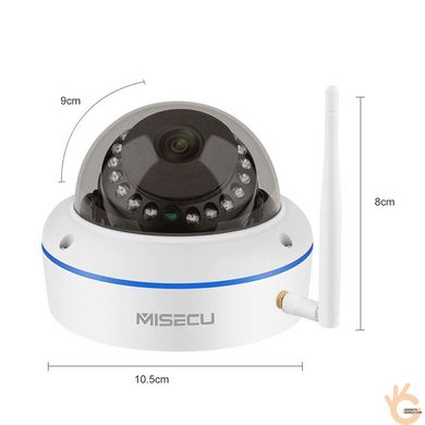 Бездротова вулична 1080P WiFi IP купольна камера MiSecu DM13, 2Мп, P2P, ONVIF, SD до 64Гб, APP Android/IOS
