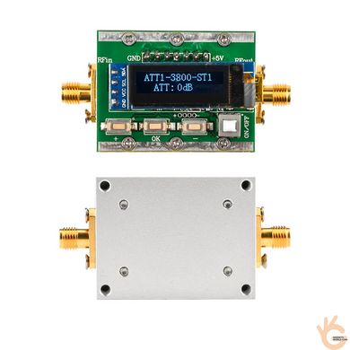 Аттенюатор цифровой программируемый с LCD 1 МГц - 3,8 ГГц 1-31 дБ до 100 мВт JUNTEK JDS-A3G