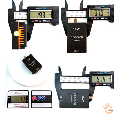 Kimpok KP-T5815 FPV передавач 4.9&ndash;6GHz 15 W (5 рівнів) 80Ch (4990&ndash;5945MHz) для дронів, AV-вхід, 7&ndash;36V