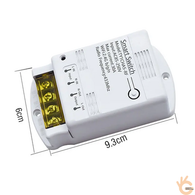 WiFi + 433 МГц реле 220 V 30 A дистанционного управления электрооборудованием APP TUYA, Mumubiz TY-W433M
