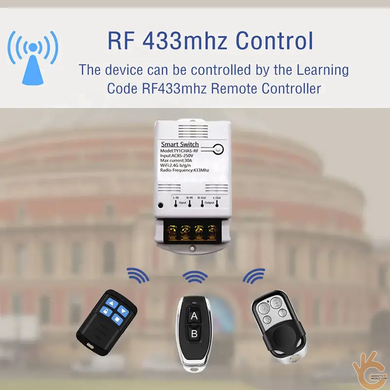 WiFi + 433 МГц реле 220 V 30 A дистанционного управления электрооборудованием APP TUYA, Mumubiz TY-W433M