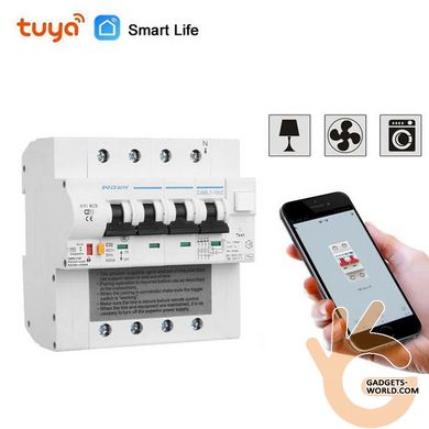 Автоматический выключатель WiFi + счётчик умный автомат защиты E-Link TUYA 3P, 3-полюса 380В 100А, App TUYA