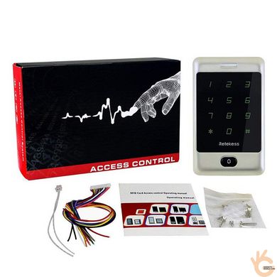 Система контролю доступу СКД RETEKESS AC01 панель RFID 125 КГц антивандальна сенсорна клавіатура + 10 брелоків