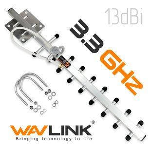 Антена Yagi спрямована 3,3 ГГц із посиленням 13 Дб WavLink S33M для ретрансляторів, FPV зв'язку