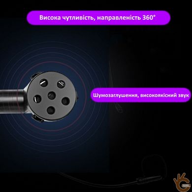 Бездротовий мікрофон - гарнітура на голову Sawetek P7-2-UHF, для смартфона до 50 метрів