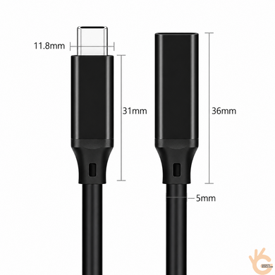 Кабель удлинитель TYPE-C 5 метров TPE USB3.2 Gen2 10Gbps 100W Ningbo Kepo TYPE-C TPE-5M