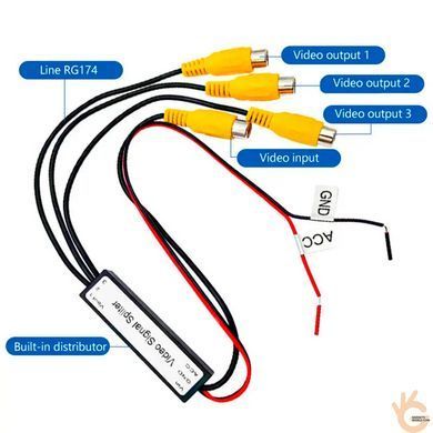 Сплиттер видеосигнала активный 1:3 CVBS, AHD720P для систем FPV, автомобильных мониторов и видео оборудования