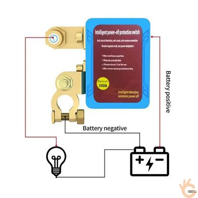 Дистанційний вимикач маси 12V 240A із захистом акумулятора від розрядки KINEL 240RF, 2 пульти ДК