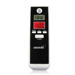 Алкотестер алкометр персональний портативний для водіїв Greenwon PFT-661S, LCD екран, годинник, термометр