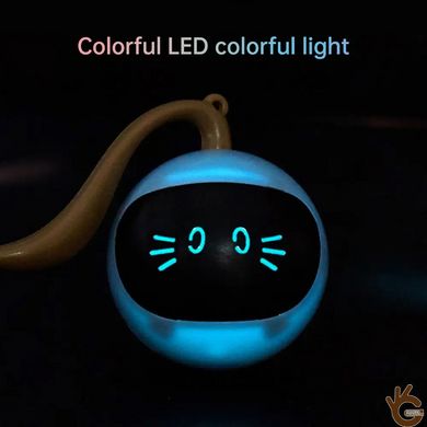 Игрушка для кошек и собак, мячик робот движущийся с LED подсветкой Pet Ball D48 заряжаемый USB