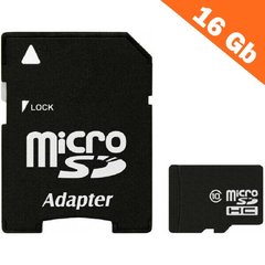 Микро SD карта памяти 16 Гб 10 класса, microSD 16 Gb Class 10
