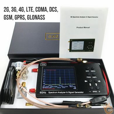 Спектроанализатор профессиональный портативный 35-6200 МГц TTI SA6-TG с трекинг-генератором для поиска дронов