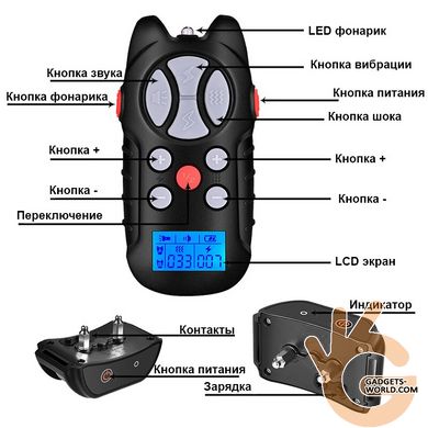 Электрозвуковой ошейник для собак дрессировочный Pet JXG-1000 водонепроницаемый, дальность до 1000 м