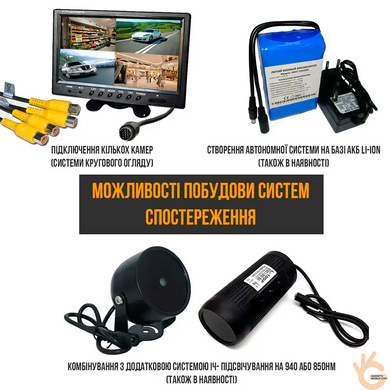 Окопна металева камера CVBS, 10м кабель RCA, ІЧ 940нм, 12В, 8Мп (3864&times;2192), SONY IMX415, HQCAM 415 Night PRO
