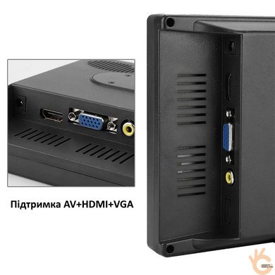 Монитор HDMI, VGA, AV для камеры заднего вида в машину 7” Podofo K0106B