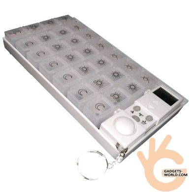 Портативна електронна аптечка-органайзер на тиждень 4х7 відсіків + таймер оповіщувач Contec AP-4х7