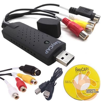 USB карта відео захоплення з аудіо каналом для запису відео на ПК EasyCAP USB2.0, з підтримкою Windows 7/8 АКЦІЯ!