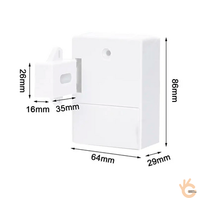 Электронный скрытый RFID замок белого цвета KINGNEED ST03W с 3 RFID ключами и картой для шкафов и мебели