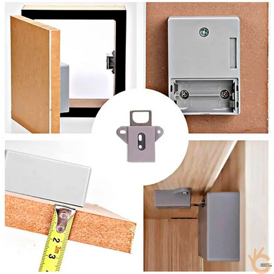 Электронный скрытый RFID замок белого цвета KINGNEED ST03W с 3 RFID ключами и картой для шкафов и мебели