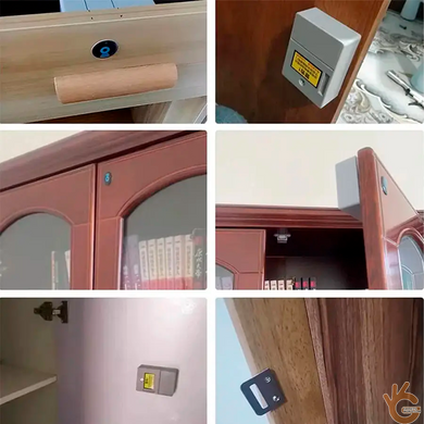 Электронный скрытый RFID замок белого цвета KINGNEED ST03W с 3 RFID ключами и картой для шкафов и мебели