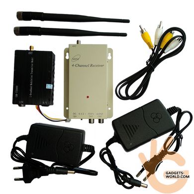 Беспроводный 1.2GHz 5W 4Ch комплект передачи видео и аудио PARTOM TX 5000A на расстояние до 3000 м