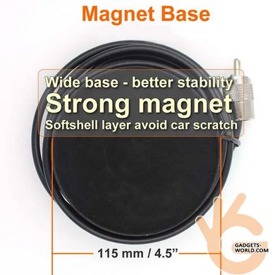 Магнітне кріплення автомобільної антени рації Diamond M5-13-PL259, діаметр 13см, кабель 5м