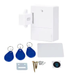 Электронный скрытый RFID замок белого цвета KINGNEED ST03W с 3 RFID ключами и картой для шкафов и мебели