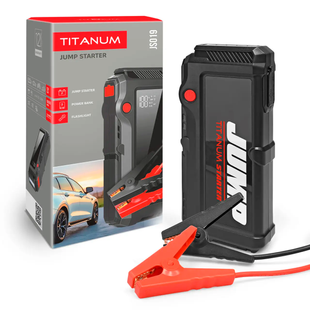 Пусковое устройство для авто TITANUM JS019 2000А, бензин 6 л, дизель 3 л, Power Bank 10000 мАч, LED-фонарь SOS