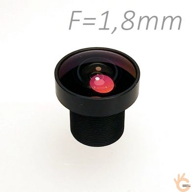 Объектив для камер наблюдения фиксированный Z-Ben MINI-1.8, M12 F=1.8 мм, угол обзора 106x90°, F 2.0 1/3"