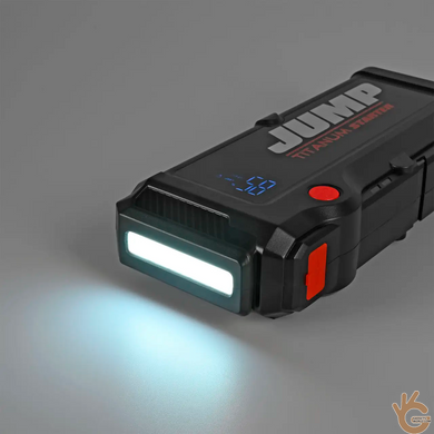 Пусковое устройство для авто TITANUM JS019 2000А, бензин 6 л, дизель 3 л, Power Bank 10000 мАч, LED-фонарь SOS