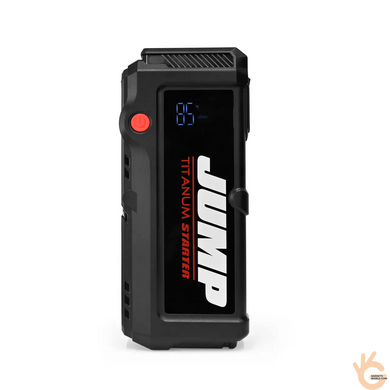 Пусковое устройство для авто TITANUM JS019 2000А, бензин 6 л, дизель 3 л, Power Bank 10000 мАч, LED-фонарь SOS