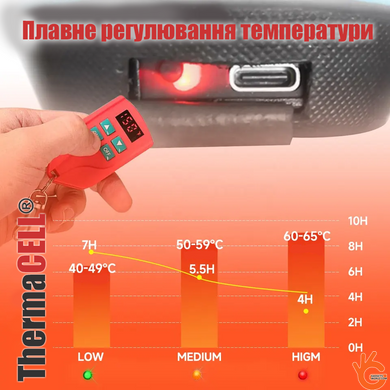 Устілки електричні для взуття з підігрівом акумуляторні, пульт, температура 40-65 °C, ThermaCell L р.39-42