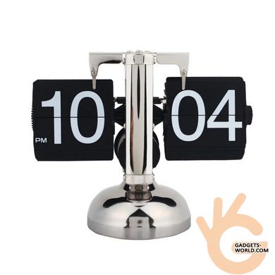 Часы настольные перекидные в стиле РЕТРО KKMOON Flip Clock CL-601, хромированный корпус