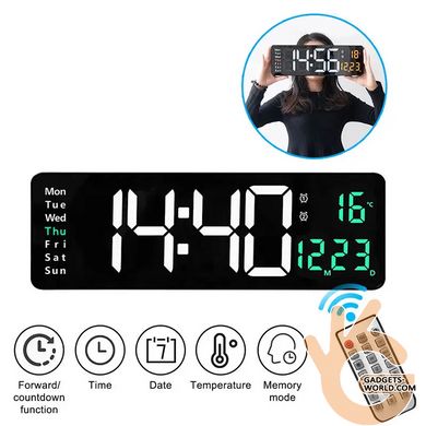 Настенные электронные часы с большими цифрами, термометр, календарь, секундомер, таймер, пульт Xiaomi MiClock