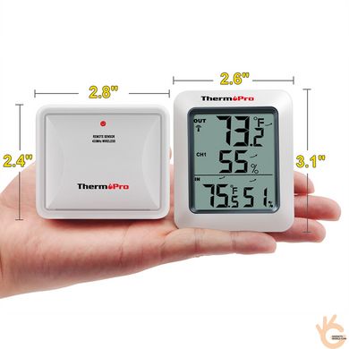 Метеостанція термометр гігрометр цифровий з датчиком на 60м ThermoPro TP60S, підтримка 3 датчиків