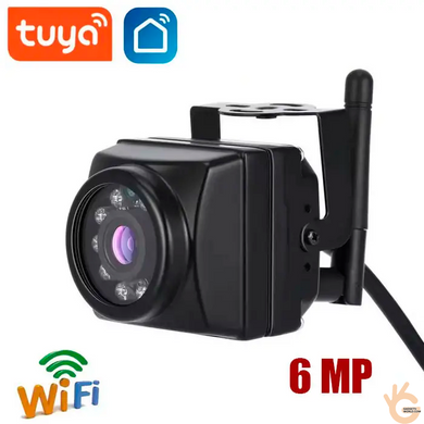Відеокамера WiFi 2.4+5ГГц 6Мп 940 нм, датчик руху, звук, запис до 128 Гб HQCAM T62, app TUYA